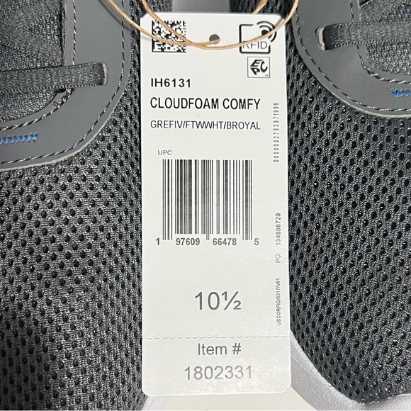 Adidas Cloudfoam Comfy Shoes 10.5 Grey Comfort Cushion Lightweight NWT/ NO BOX - Picture 12 of 12